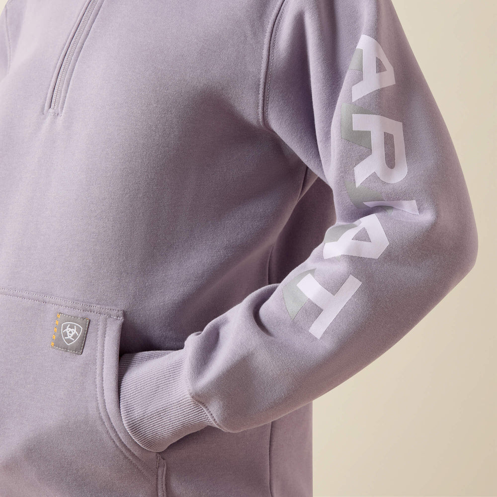 Rebar Lightweight Logo 1/2 Zip Hoodie